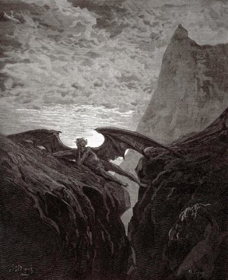 Satan resting on the Mountain (from Milton's "Paradise Lost")